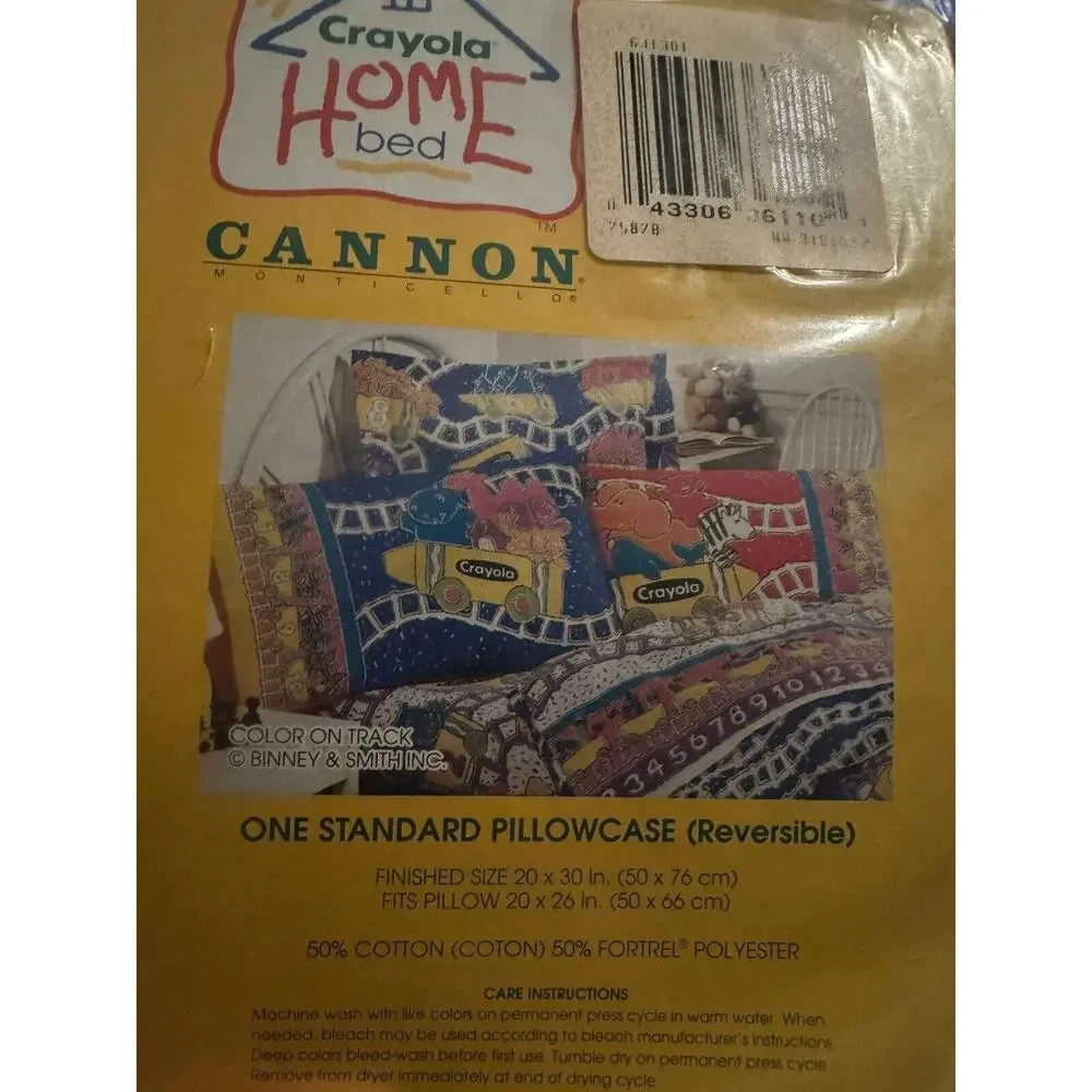 Crayola Pillowcase‎ (1) Reversible Standard Size 20 X 30 Colorful Graphics NEW